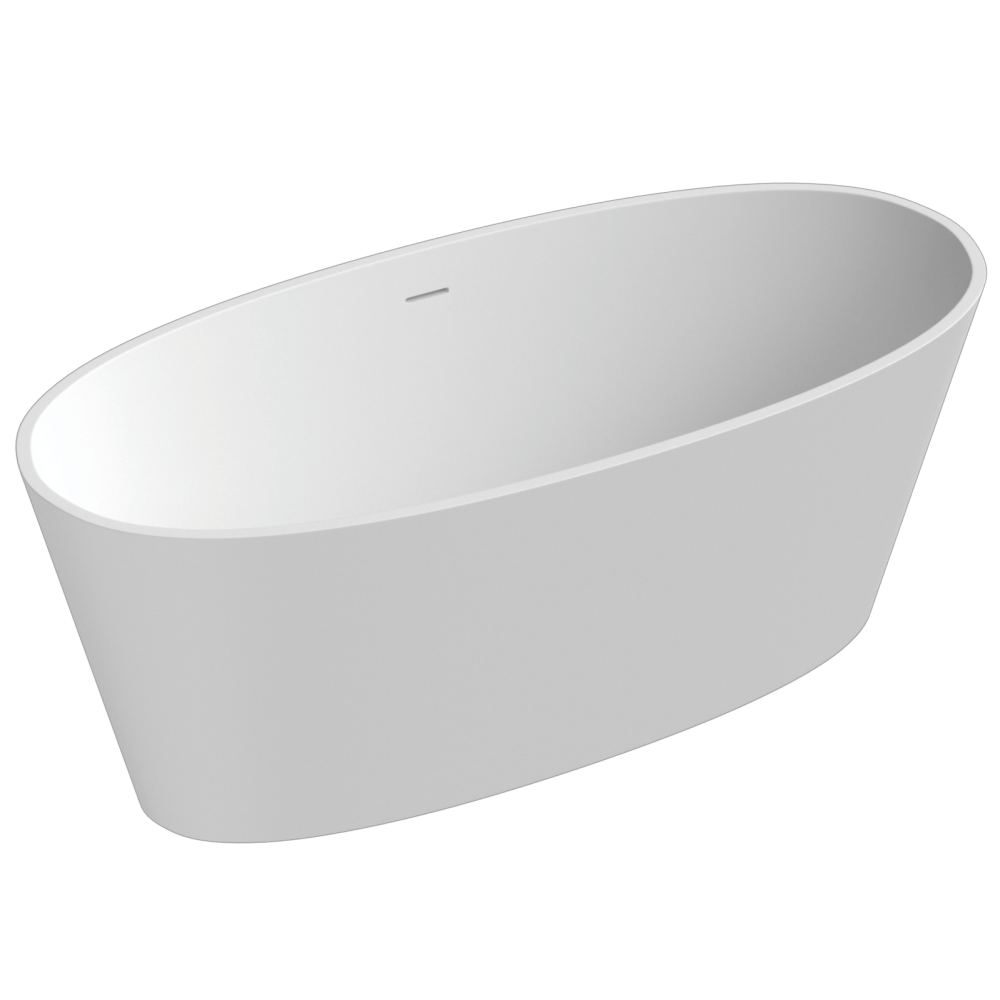 Baignoire ilot solid surface - finition blanc mat