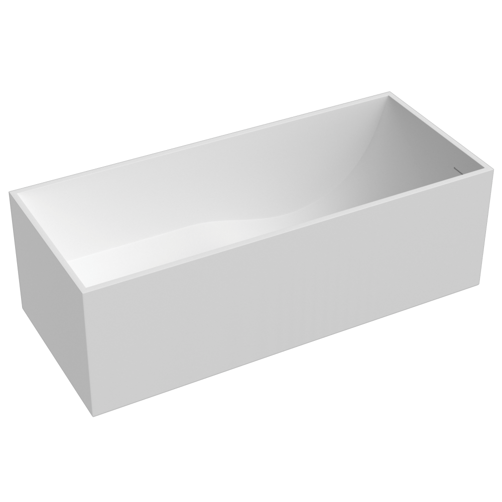 Baignoire ilot solid surface - finition blanc mat