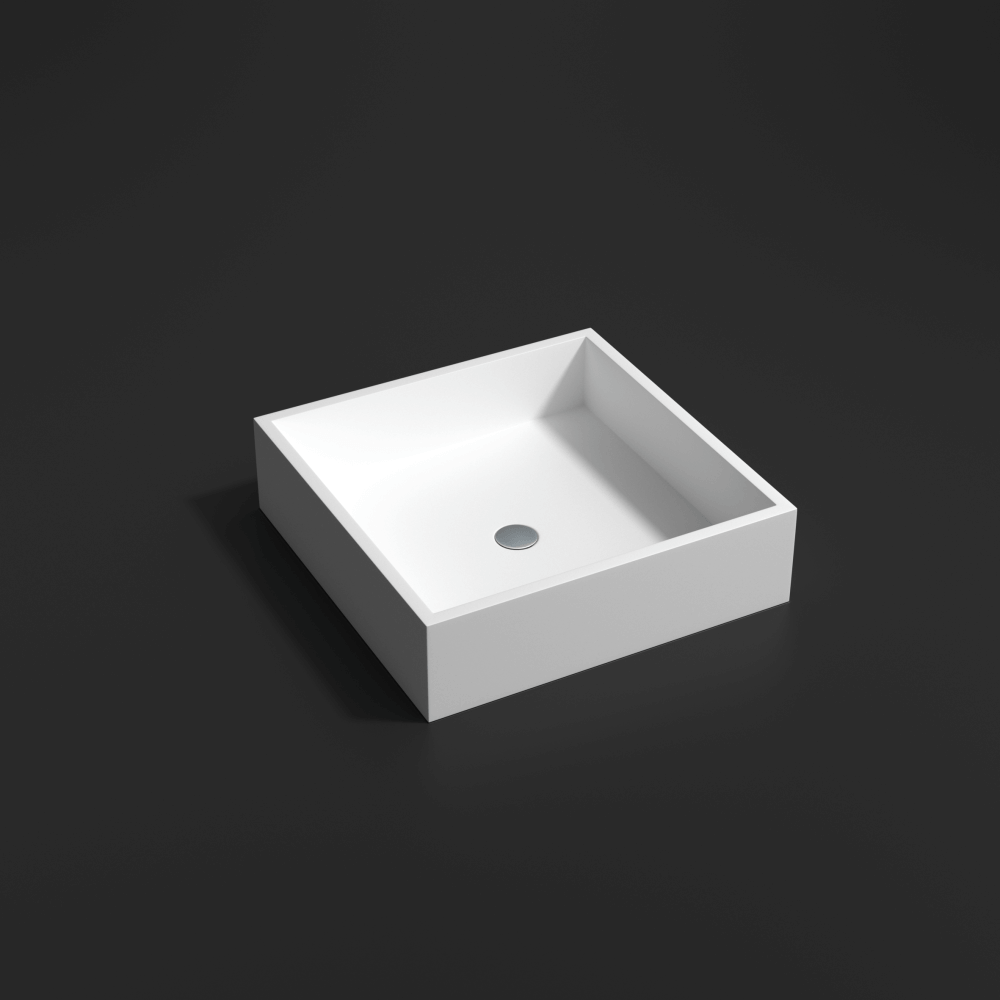 Vasque à poser Solid Surface 58x38cm, blanc mat