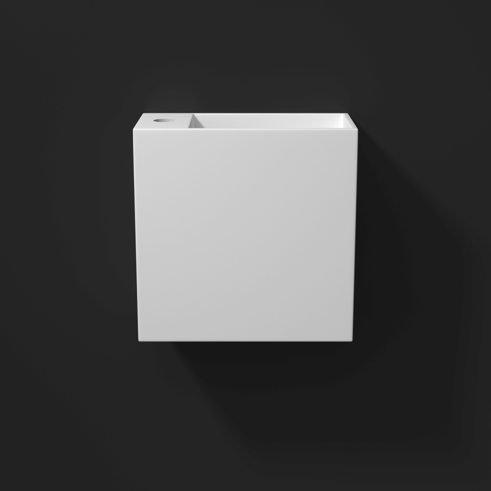 Lavabo suspendu Solid Surface 20x40cm, blanc mat