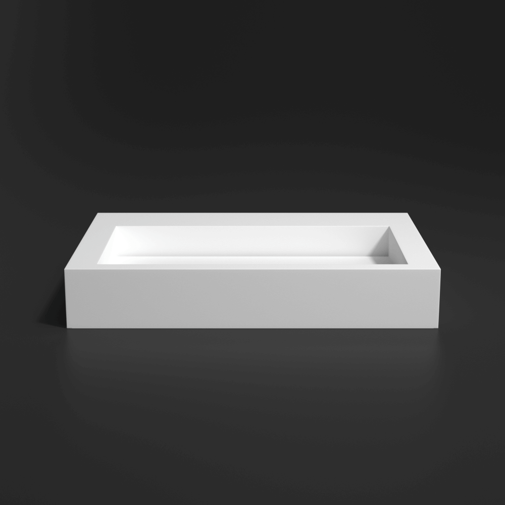 Plan vasque suspendu Solid Surface 60cm, blanc mat