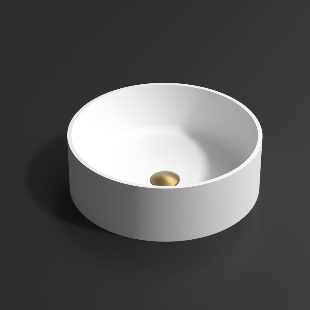Vasque à poser Solid Surface Ø45cm, blanc mat