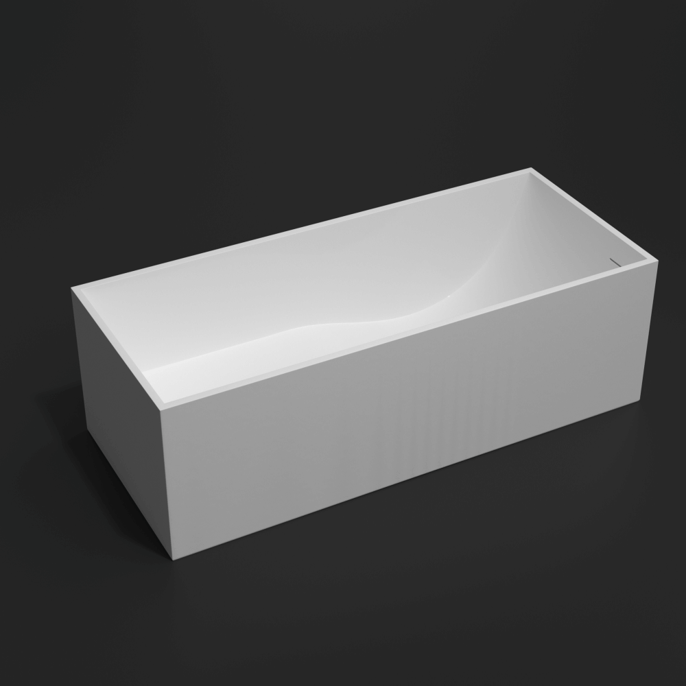 Baignoire ilot solid surface - finition blanc mat
