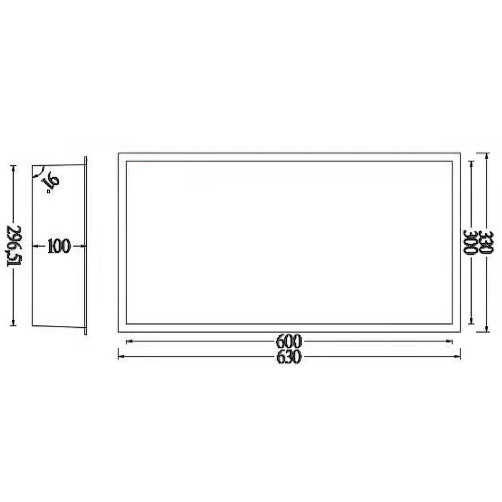 Duten niche encastrable murale 90x30cm, inox brossé