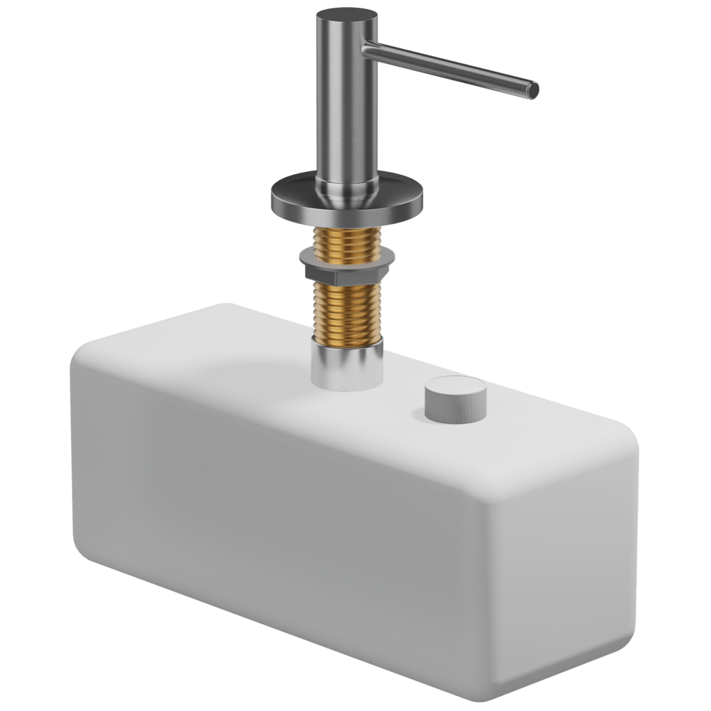 Duten distributeur de savon sur plage 1.2L, inox brossé