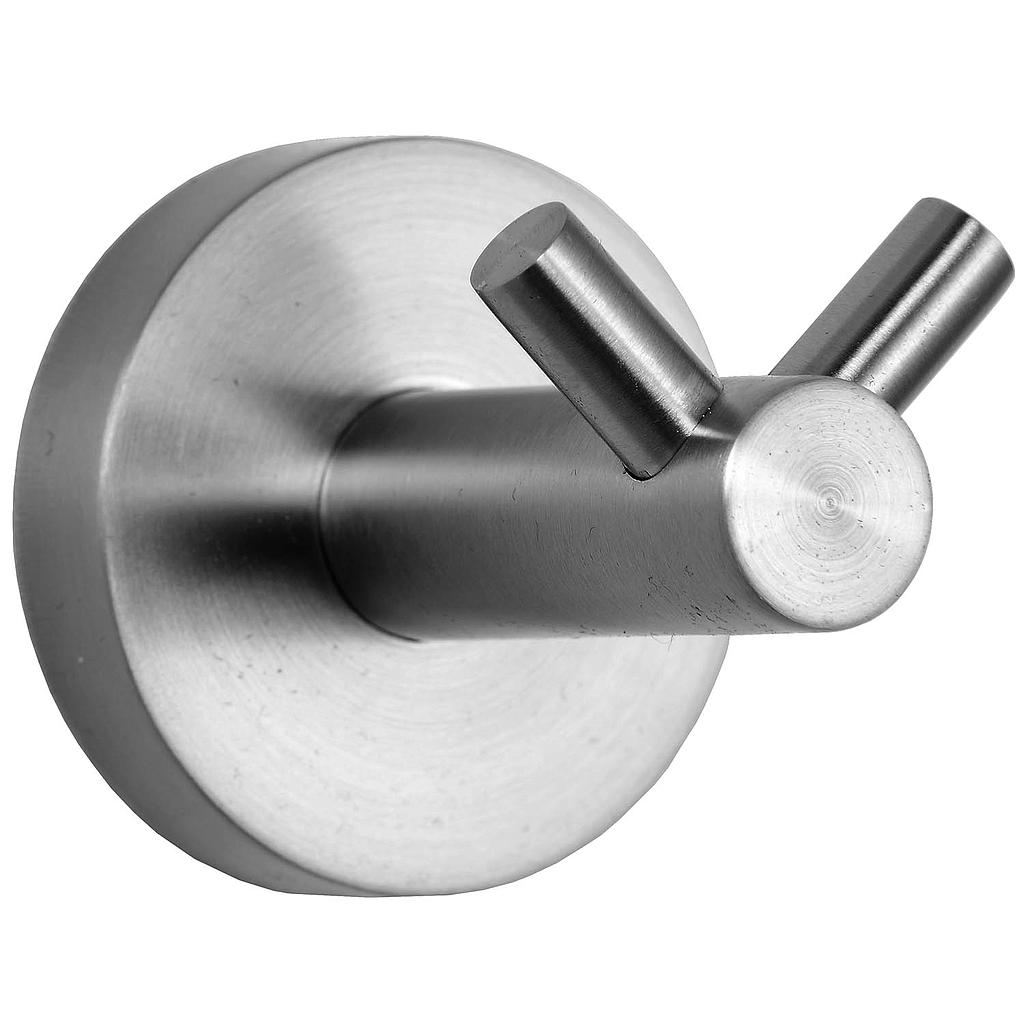 Duten patère double, finition inox brillant