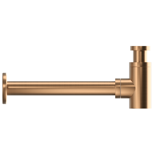 Duten siphon de vidage rond, cuivre brossé