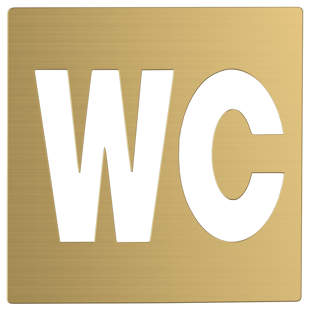 Duten pictogramme 'WC' à coller, laiton brossé