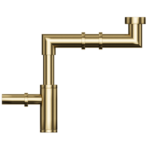 Duten siphon de vidage rond déporté, laiton brossé