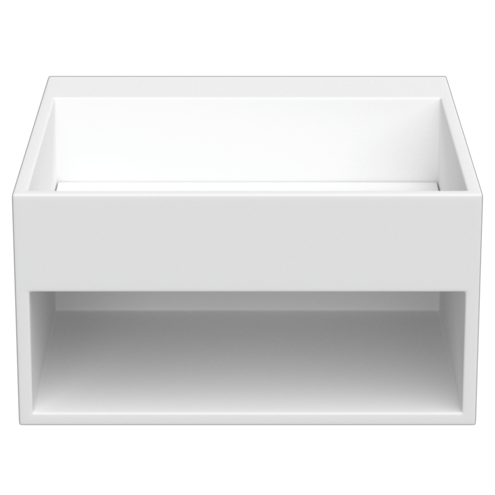 Lavabo suspendu Solid Surface 50cm, blanc mat