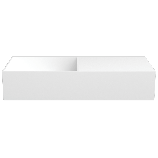 Lave-mains suspendu Solid Surface 75x32cm, blanc mat