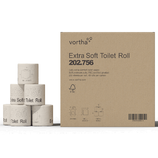 Papier toilette 3p 250f Vortha Extra Soft 202.756 / CT 48 rlx.