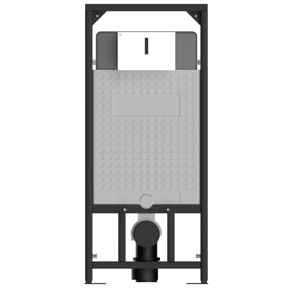 Duten bâti support avec chasse WC électronique, plaque inox brillant