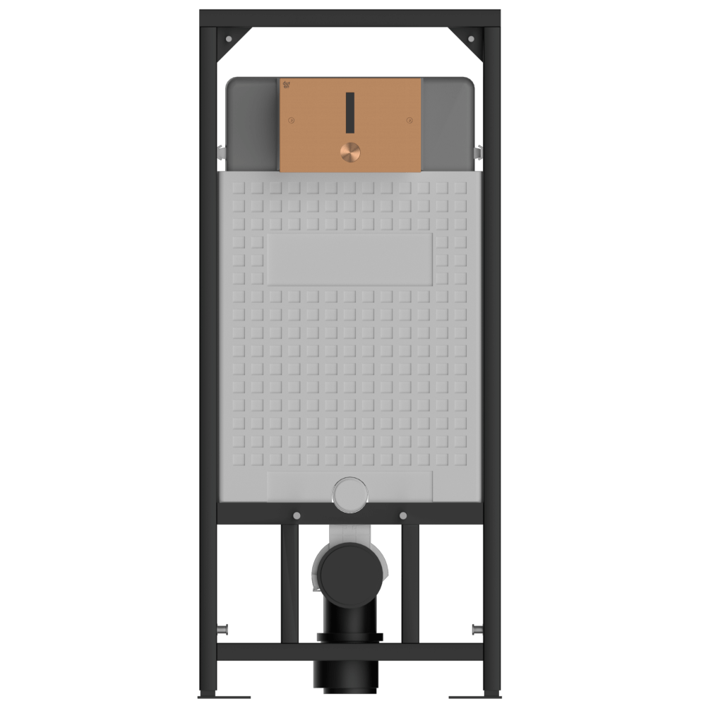 Duten bâti support avec chasse WC électronique, plaque cuivre brossé